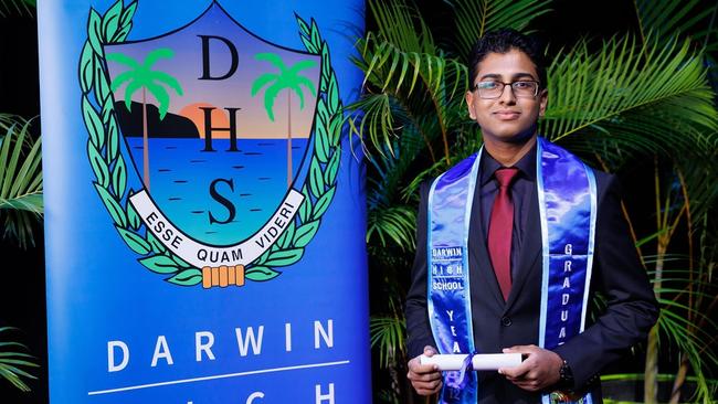 Rupendren received the equal highest ATAR in the Northern Territory. Picture: Supplied