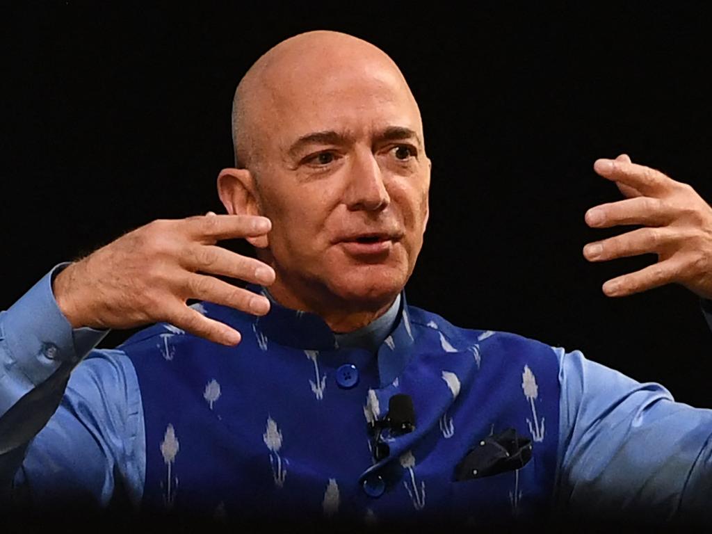 Jeff Bezos will fly to space next month. Picture: Sajjad Hussain/AFP