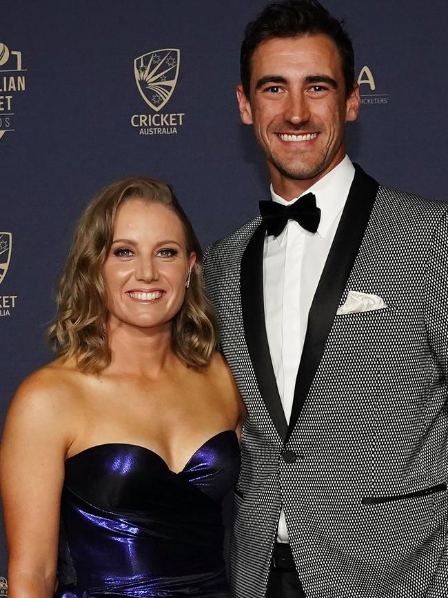 Alyssa Healy and Mitchell Starc. Picture: AAP Image/Scott Barbour