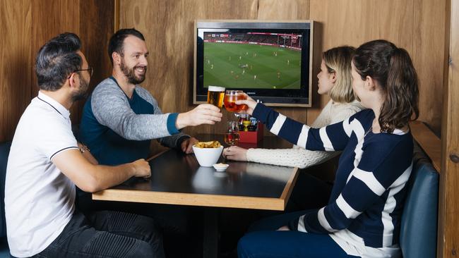 Bleakhouse Hotel has been given a revamp, including six booths with personal sport screens. Picture: Brook James