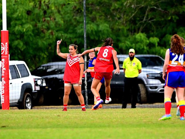 Seventh heaven: Creamer helps boot Swans to three-figure win