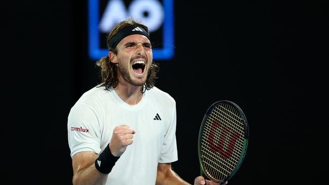 Stefanos Tsitsipas has become the adopted favourite son of Melbourne’s Greek community. Picture: Graham Denholm/Getty Images