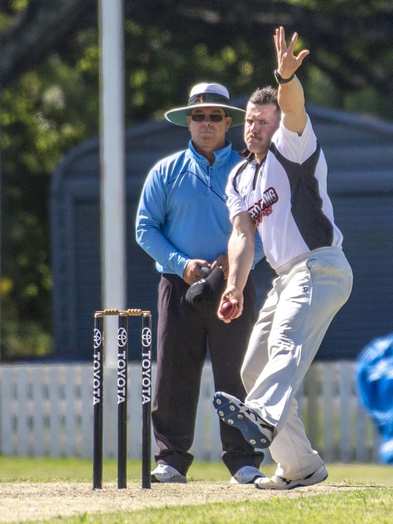 Lachlan Ireland bowls for Souths.