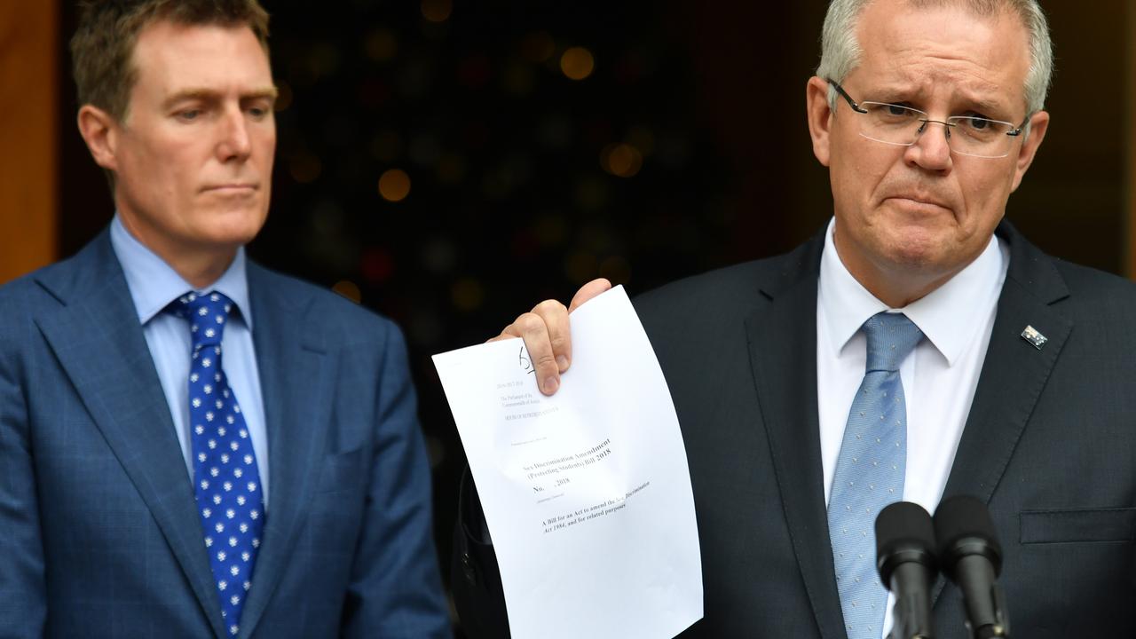 Scott Morrison brandishing his bill. Picture: AAP