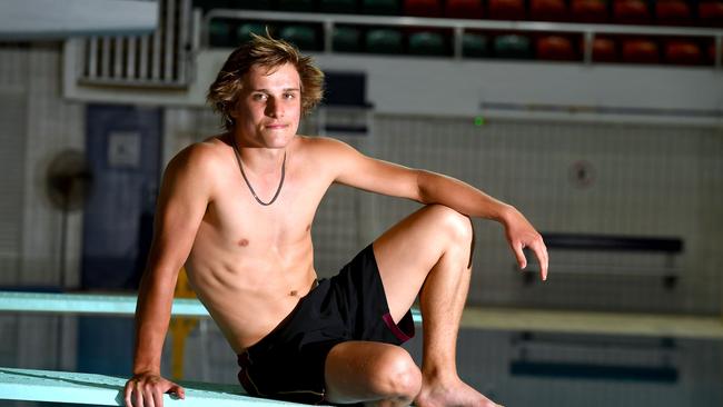 Diver Cassiel Rousseau at the pool in Chandler.Thursday February 4, 2021. Picture, John Gass