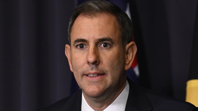 CANBERRA, AUSTRALIA  - NewsWire Photos - February 18, 2025:  Federal Treasurer Jim Chalmers holds a press conference  at Parliament House in Canberra. Picture: NewsWire / Martin Ollman