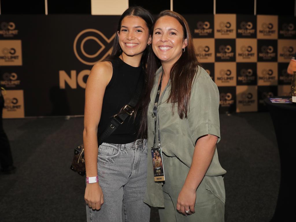 Bellah Pipe and Sarah Wright at the Tim Tszyu vs Carlos Ocampo Interim WBO Super Welterweight World title contest at the Convention Centre in Broadbeach. Photo: Regi Varghese