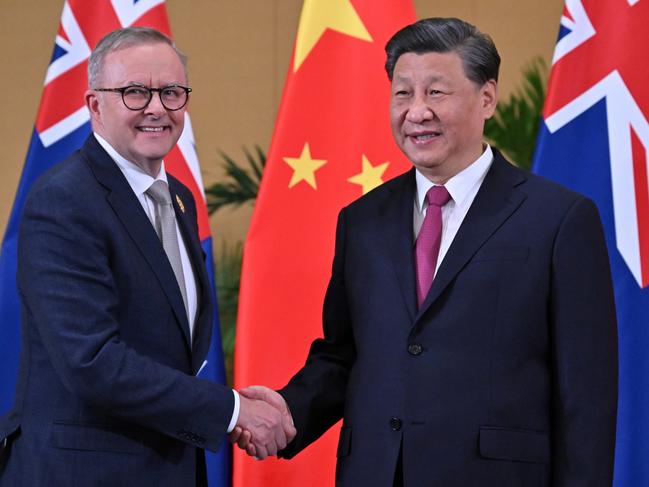 Prime Minister Anthony Albanese meets China’s President Xi Jinping in a bilateral meeting during the 2022 G20 summit in Nusa Dua, Bali, Indonesia, Tuesday, November 15, 2022. Picture: AAP Image/Mick Tsikas.