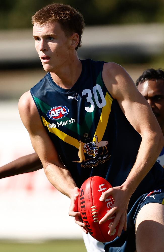 Trainor has famous footy blood. Picture: Michael Willson/AFL Photos via Getty Images