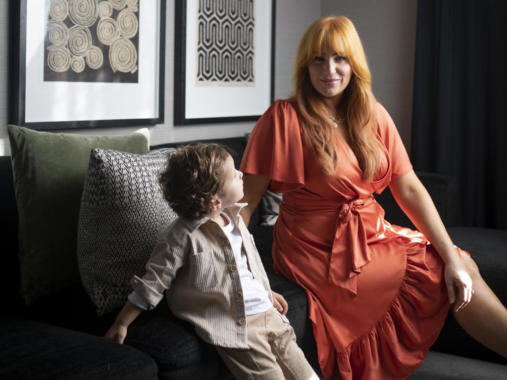 The holiday house has become a special place for the family. Robinson wears Moira Muse. Pictures: Russell Shakespeare.