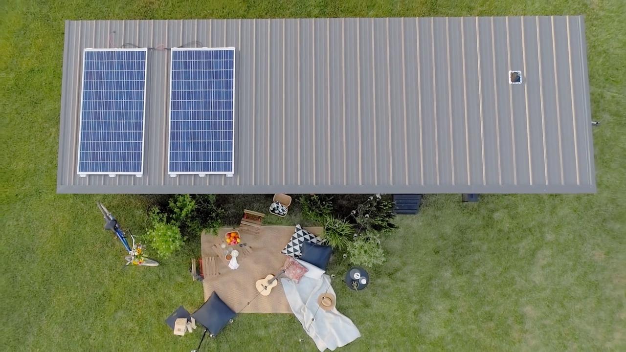 The home can run on solar power too. Picture: Ikea tiny home project