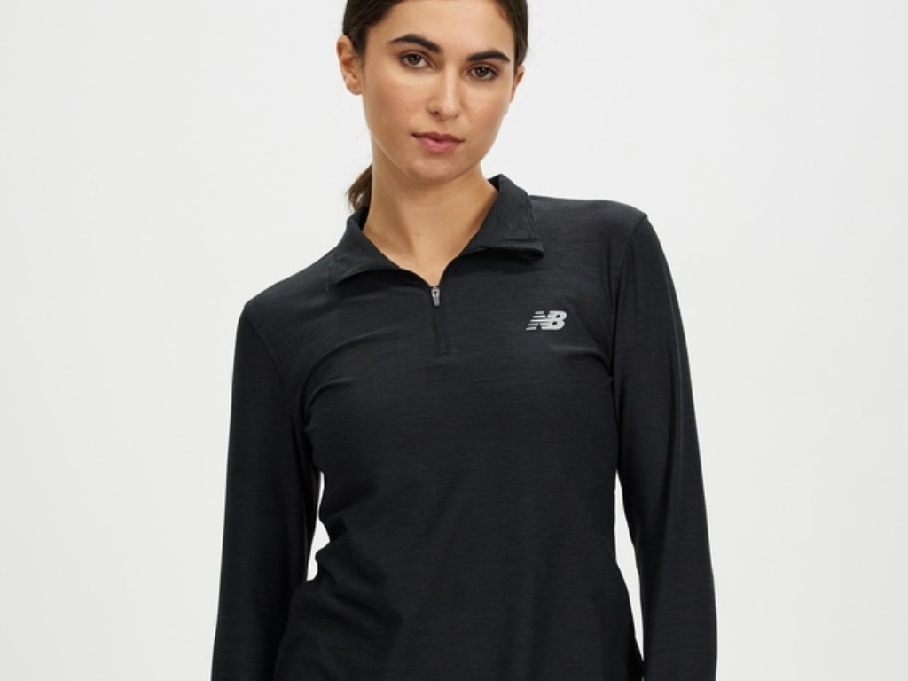 Laura Henshaw and Steph Claire Smith love this New Balance quarter-zip for some warmth when running in winter. Image: The Iconic