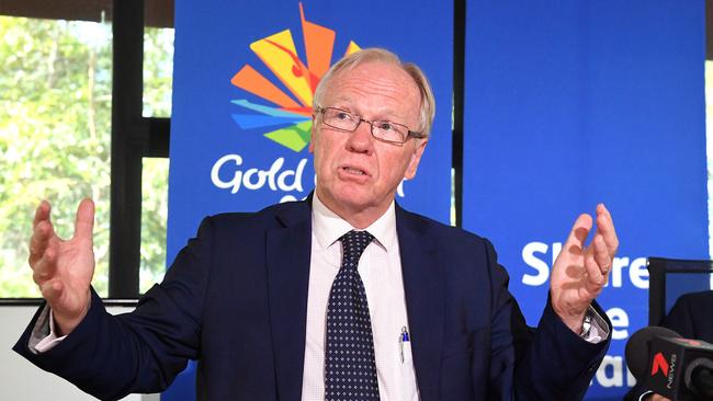 Gold Coast 2018 Commonwealth Games Corporation (GOLDOC) Chairman Peter Beattie. (AAP Image/Dave Hunt)