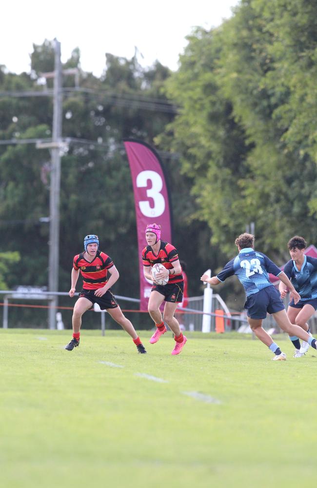 Ballymore Cup rugby action at the Albany Creek Brumbies Junior Rugby Union Club on Friday, April 12, 2024.