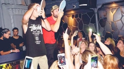 Brody Jenner was seen doing a shoey out of his shoe at Adelaide’s Apple Bar the night before he appeared at the Peachtree Hotel in Penrith.