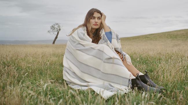 The Country Road x Waverley Mills 90s Reissue Australian made merino throw. Picture: Supplied