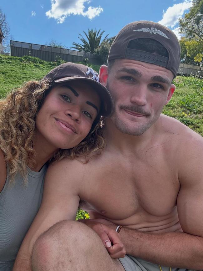 The couple have been together for a year. Picture Instagram @_nathancleary