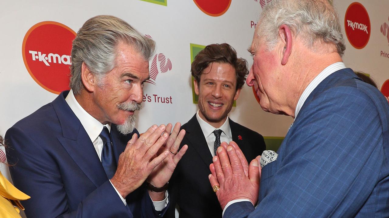 Meeting actor Pierce Brosnan on March 11. Picture: Yui Mok/WPA Pool/Getty Images