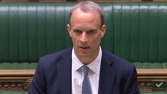 Britain Foreign Secretary Dominic Raab. Picture: AFP