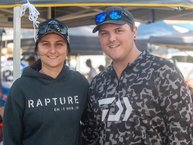 Chantelle Waldon and Blake Muscat at Motorcycle Beach Races at Grasstree Beach Sunday 27 August 2023 Picture: Michaela Harlow