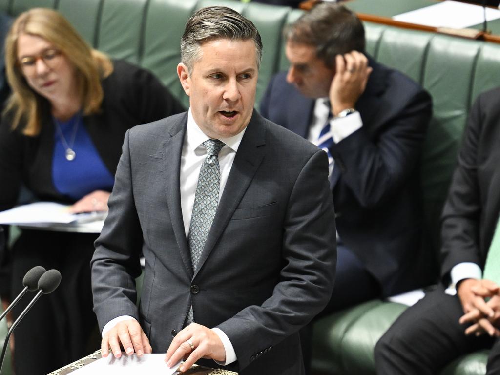 Minister for Health and Aged Care Mark Butler during Question Time at Parliament House in Canberra. Picture: NewsWire / Martin Ollman