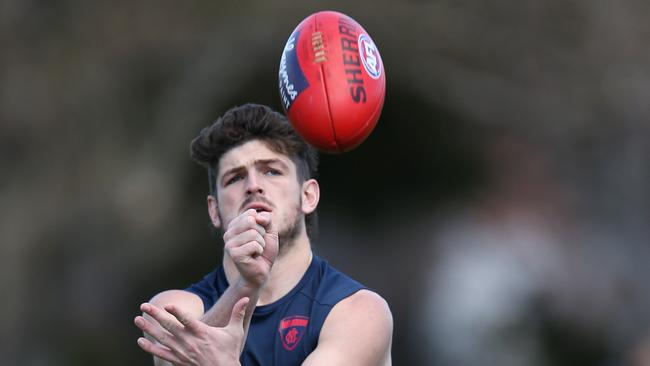 Angus Brayshaw has struggled to have the same influence as last year after being shifted to a wing. Picture: Michael Klein.