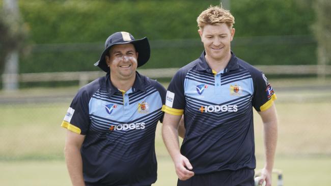 VSDCA cricket : Brighton v Taylors Lakes. Brighton players Peter Cassidy and William Sist. Picture: Valeriu Campan