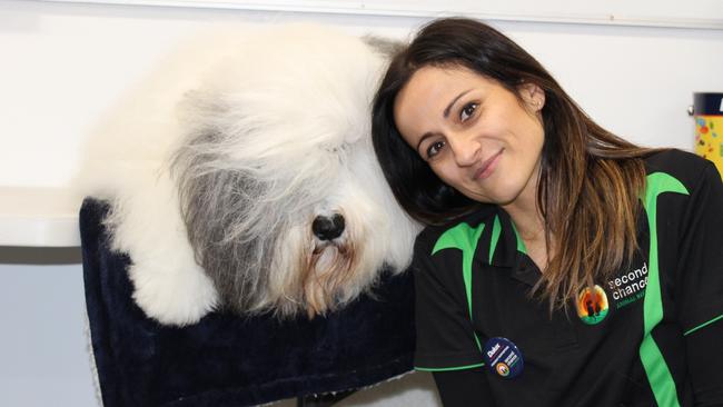 Second Chance Animal Rescue founder Marisa Debattista with the iconic Dulux Dog.