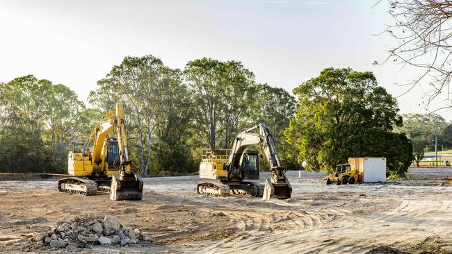 Buildings on the former Goodman Fielder bakery at Carina have been demolished and work is underway. Picture: AAP/Richard Walker