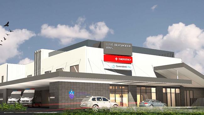 Concept art for the new Clive Berghofer Emergency Department and Queensland X-Ray Radiology Centre.