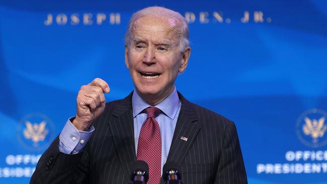 US president-elect Joe Biden in Wilmington, Delaware, earlier this month. Picture: Getty Images