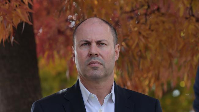 Treasurer Josh Frydenberg during a press conference at a childcare facility in Narrabundah, Canberra, on Sunday. Picture: NCA NewsWire / Gary Ramage