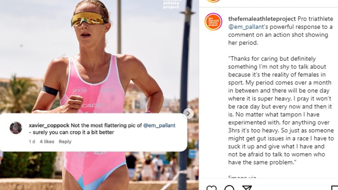 Emma Pallant-Browne is one of the world’s top triathletes and yet she had her race photos criticised for showing the reality of being a woman in the sport.