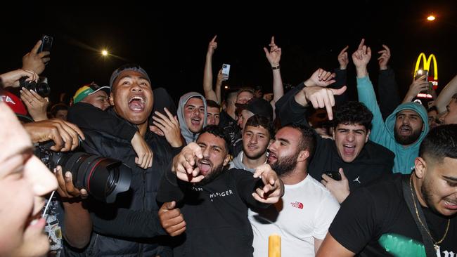 Delighted Penrith fans take to the streets. Pic: David Swift.