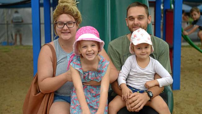 Sam, Willow, Melanie Summer and Justin Weber came up from Rockhampton for their first time at the Mt Morgan festival. Picture: Jann Houley