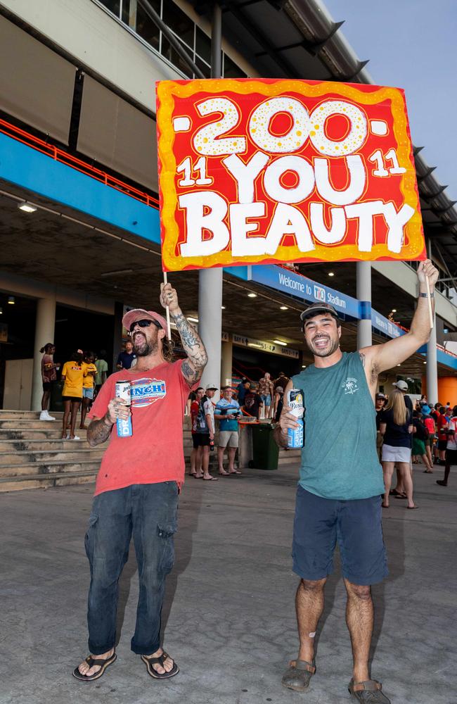 Fans at the Gold Coast Suns v Hawthorn AFL match at TIO Stadium. Picture: Pema Tamang Pakhrin