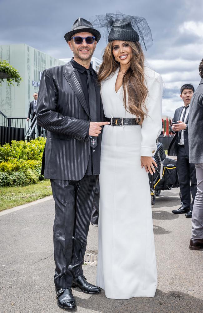 Alex Waislitz and Rebekah Behbahani at Derby Day. Picture: Jake Nowakowski