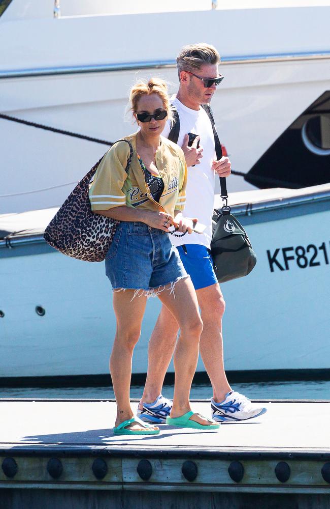 The couple were seen heading out for a day on Clarke’s boat. Picture: Matrix