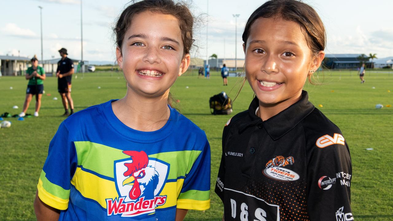 Rose Whippy and Lilly Little at The Festival of Rugby League. Picture: Michaela Harlow