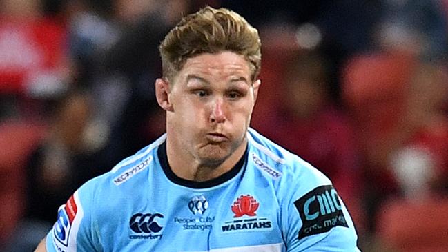 Michael Hooper of the Waratahs is seen during the Round 14 Super Rugby match between the Queensland Reds and the NSW Waratahs at Suncorp Stadium in Brisbane, Saturday, May 18, 2019. (AAP Image/Dan Peled) NO ARCHIVING, EDITORIAL USE ONLY
