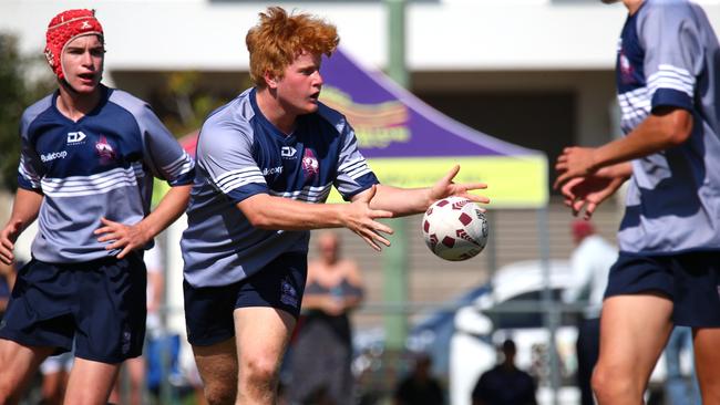 Emerging Reds under 15 and 16 carnival - U/15 Brisbane Grey Vs South East Queensland (orange jumper) - Bris grey No 1 Harvey Brand. Bulimba Monday 19th September 2022 Picture David Clark