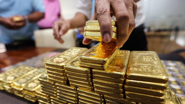 The gold price has sharply fallen below recent record highs. Picture: Dario Pignatelli/Bloomberg