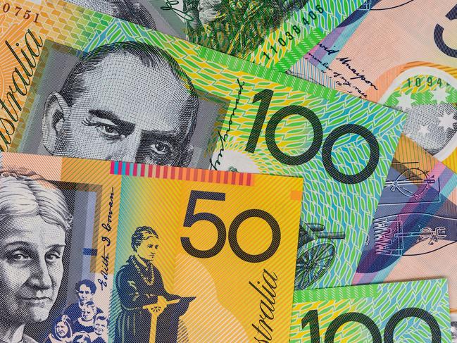 Australian Currency - Close up of one hundred and fifty dollar notes, money cash generic