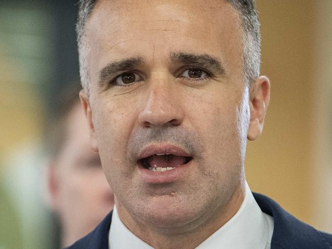 Premier Peter Malinauskas MP ,Chris Picton MP South Australian Minister for Health and Wellbeing and Treasurer Stephen Mulligan during a tour and press conference at the New Emergency Department of Queen Elizabeth Hospital Wednesday ,June,5,2024.Picture Mark Brake