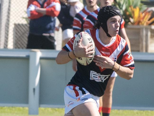 Cohen Jackson at the 2023 Saint Patrick's College versus Ignatius Park College at Leprechaun Park, Mackay. Picture: Michaela Harlow