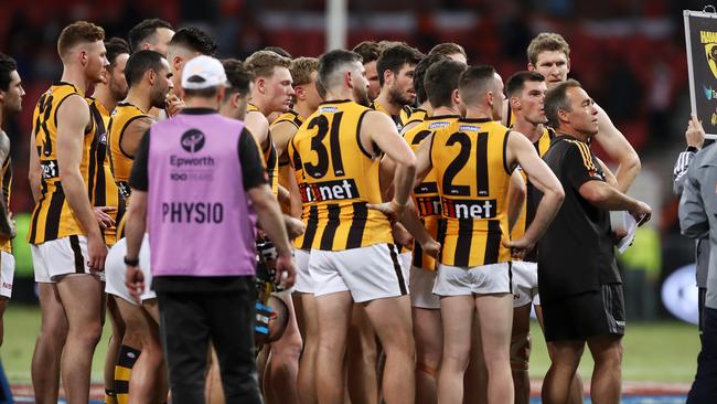 Hawthorn’s game plan has come under fire after a disappointing loss to Collingwood.