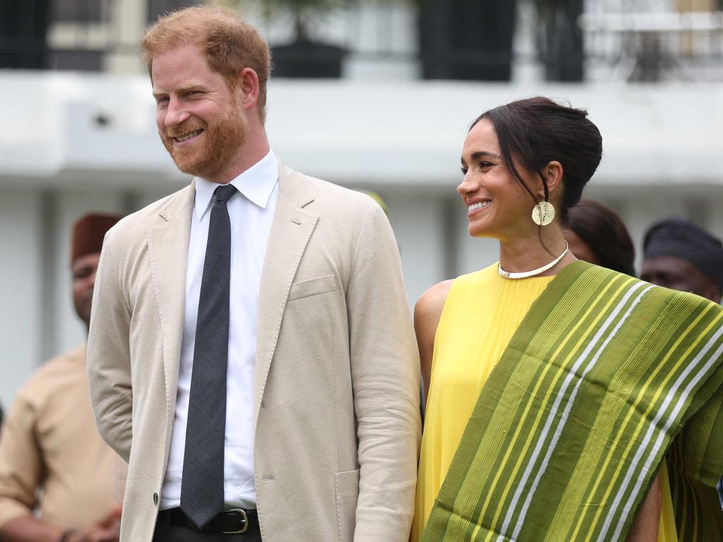 Similar to their tour of Nigeria earlier this year (pictured), the Colombian visit has many hallmarks of an official royal tour. Picture: Kola Sulaimon/AFP