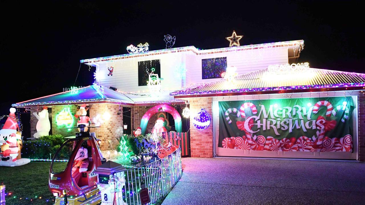 Christmas lights on Rainsford Place, Buderim. Picture: Patrick Woods.