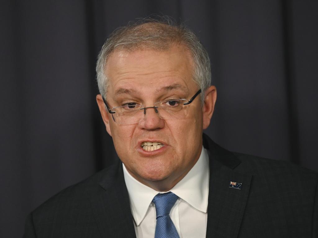 Prime Minister Scott Morrison says the app is our ‘ticket’ out of lockdown. Picture: AAP Image/Lukas Coch