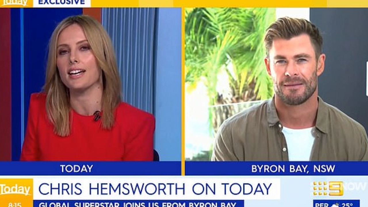 Chris Hemsworth jokes about a career change with Alli.